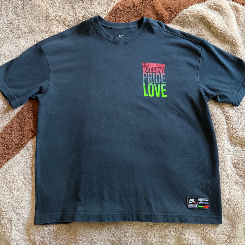 Nike Black T-Shirt with Red and Green Accents